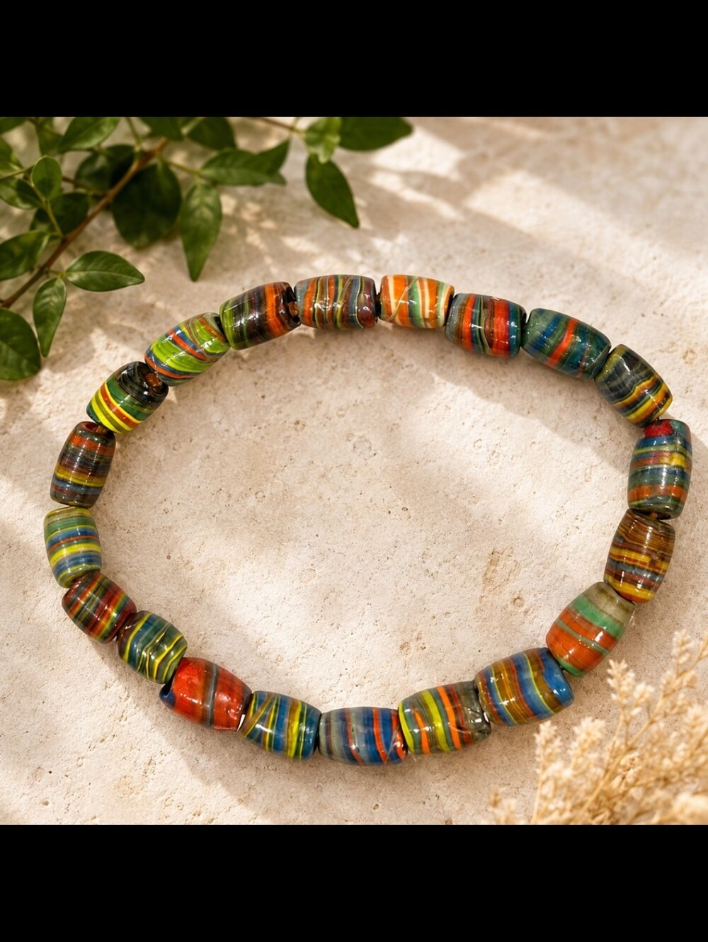 Marbled Glass Trade Beads Vintage